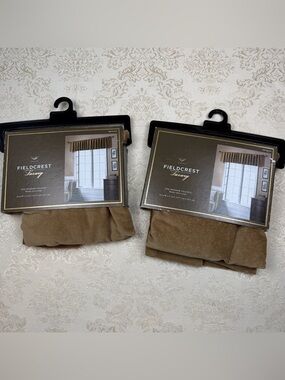 Fieldcrest Luxury Mocha Window Valances - Pair - New